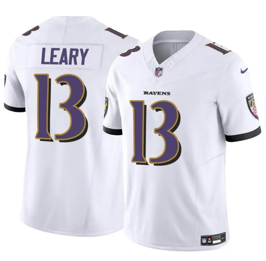Youth White Baltimore Ravens #13 Devin Leary 2023 F.U.S.E Vapor Limited Football Jersey